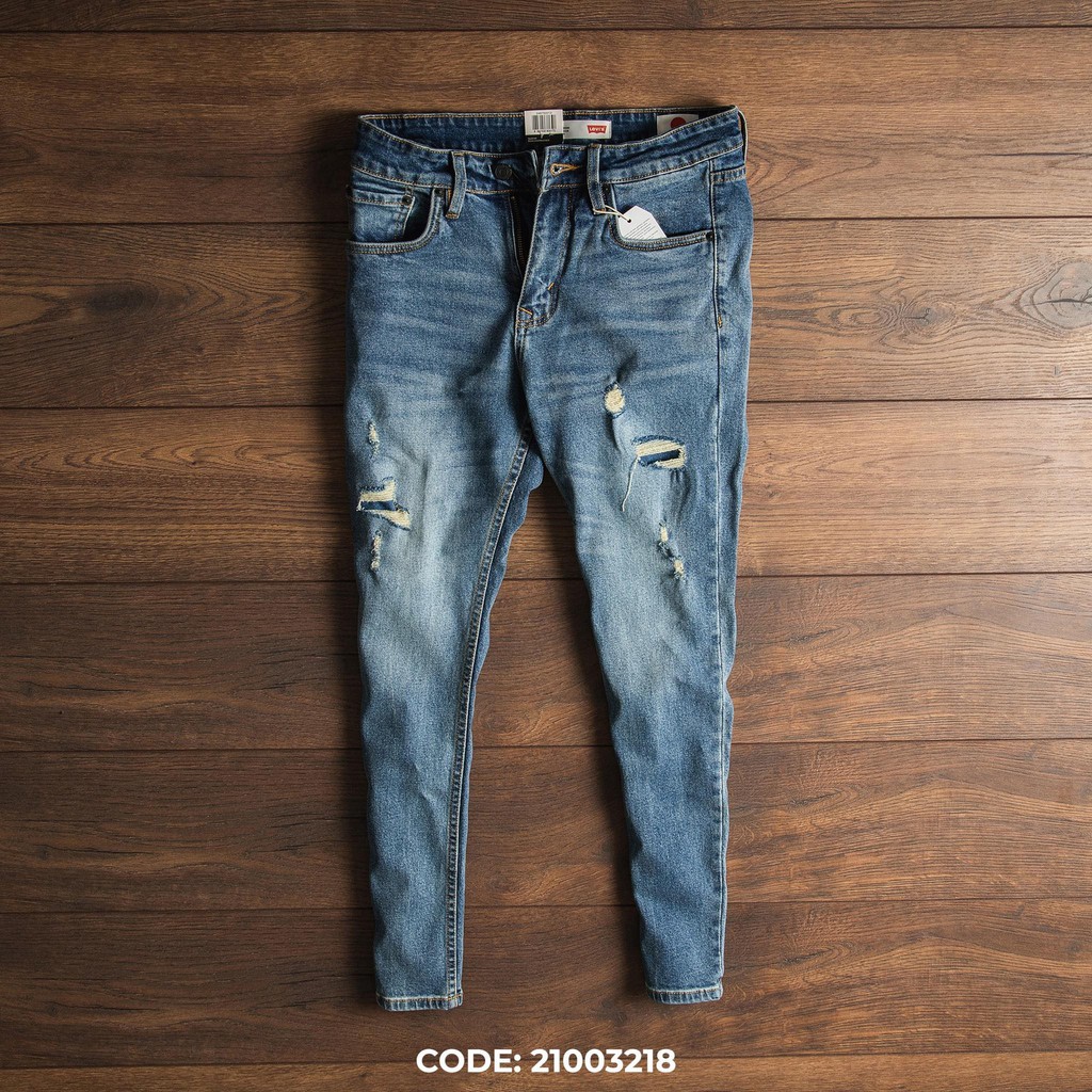 Quần Jean Dài Levis Nam co dãn màu wash và rách siêu đẹp