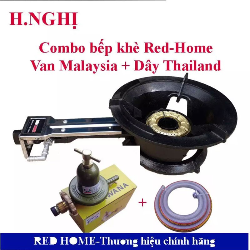 Bếp ga công nghiệp Redhome 168C + van Sawana + dây áp cao Thailand