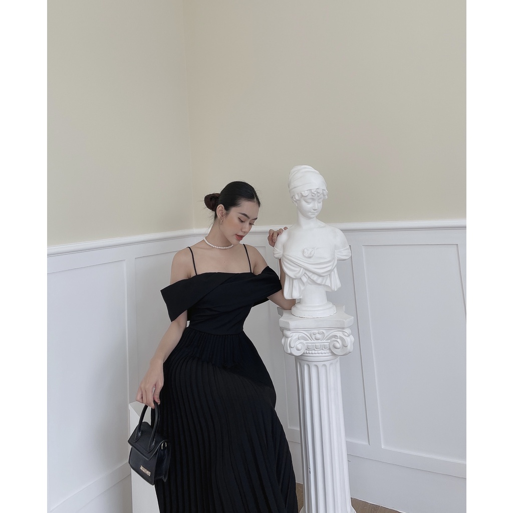 [BBSTORE'S] Đầm Hai Dây Trễ Vai Tùng Váy Dập Ly - D831 | BigBuy360 - bigbuy360.vn