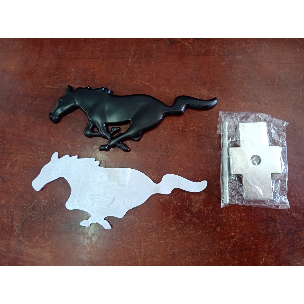 Tem Nổi 3D Kim Loại logo ngựa lớn màu Gold trang trí xe oto