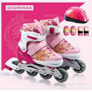 [Giá rẻ - Yêu thích] Giày trượt Patin trẻ em - Đủ phụ kiện - Bé Gái (Xanh- hồng) - sieuthiconyeu