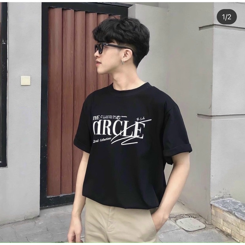 ÁO THUN TAY LỠ COTTON CIRCLE UNISEX NAM NỮ (kèm hình chụp thật)