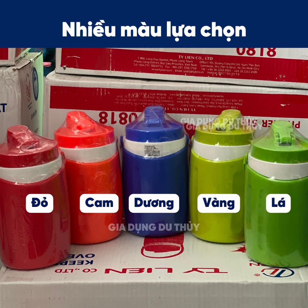 Bình đá giữ nhiệt nắp bật Tý Liên, dung tích 1.2L - 2L - 3L -5L, giữ lạnh hơn 8 giờ, có quai xách không bị đọng sương