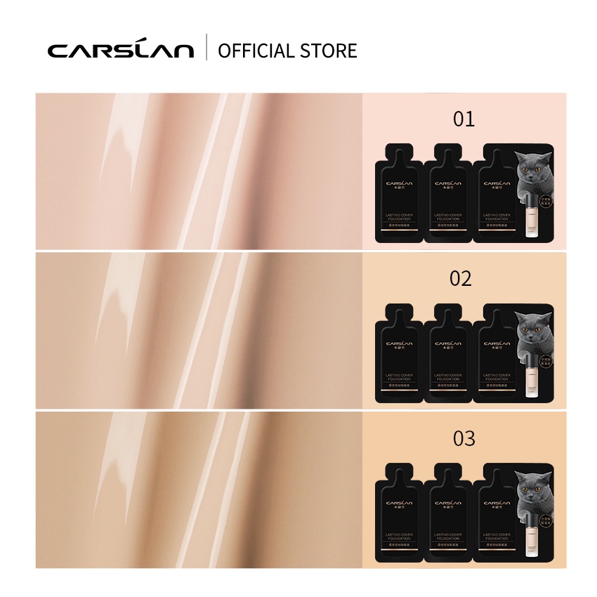 Bộ kem trang điểm Carslan dạng lỏng 50ml + 10g + 1gx3