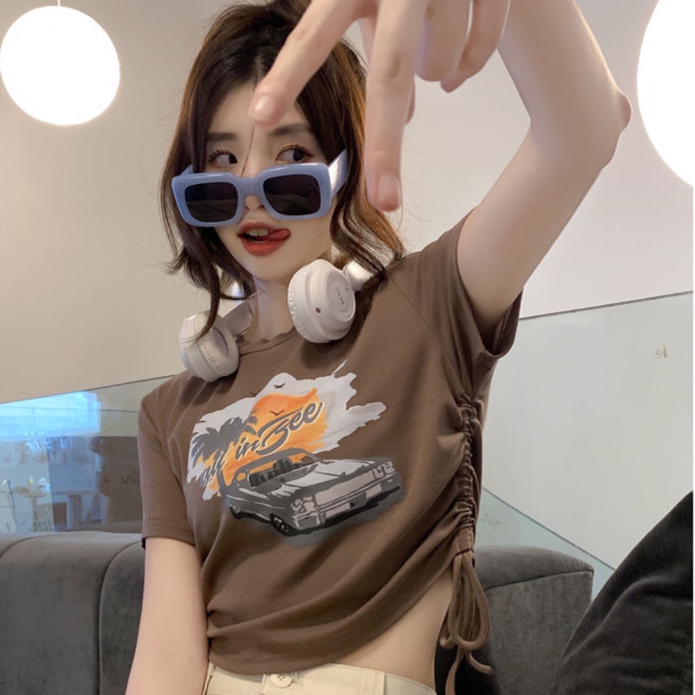 Áo Thun In Họa Tiết Dễ Thương Thời Trang Mùa Hè Cho Nữ