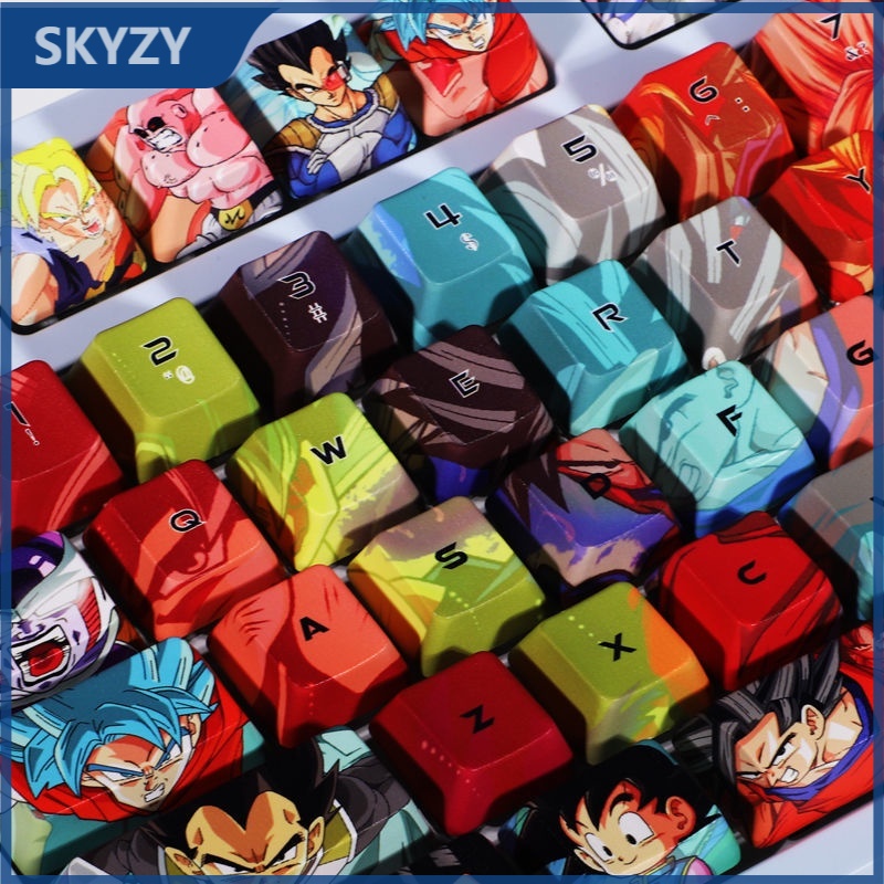 Dragon Ball Keycaps Cherry Profile Anime PBT DYE-SUB Bàn phím cơ học Keycap
