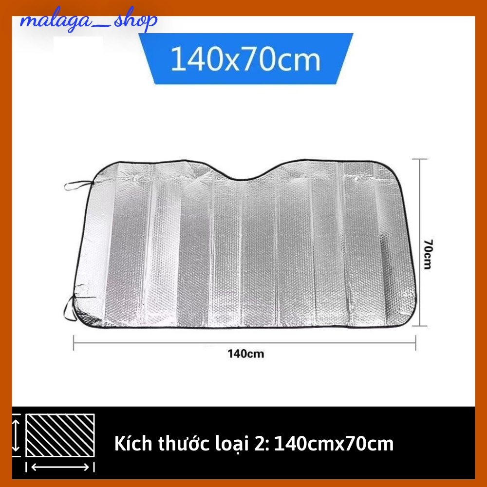 Tấm chắn nắng kính trước xe hơi ô tô, tráng bạc 2 mặt có bóng khí chống tia UV bảo vệ nội thất