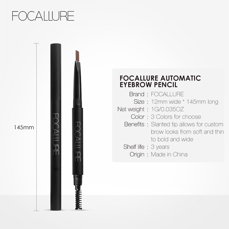 FOCALLURE Chì kẻ mày tự nhiên chống thấm nước lâu trôi 3 màu 25g