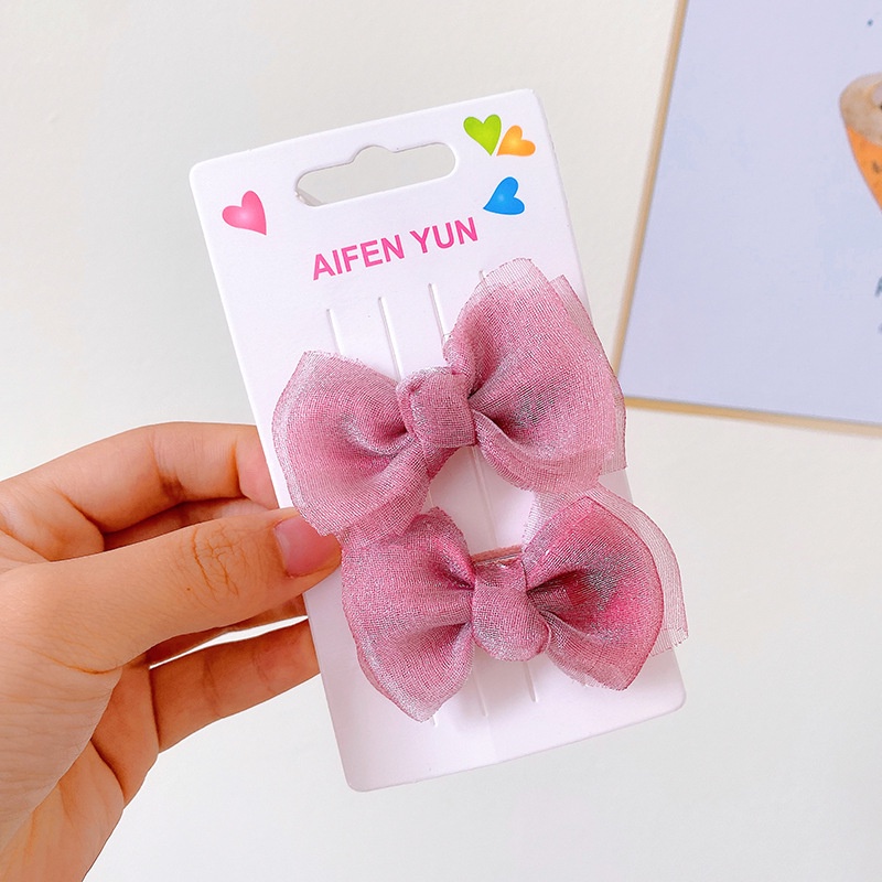 Kẹp Tóc Nơ Lưới Thời Trang Hàn Quốc Cho Bé Gái