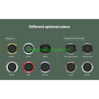 Bộ dán 3 mắt bảo vệ camera IPhone 11 / 11 Pro / 11 Pro Max chính hãng KUZOOM cao cấp