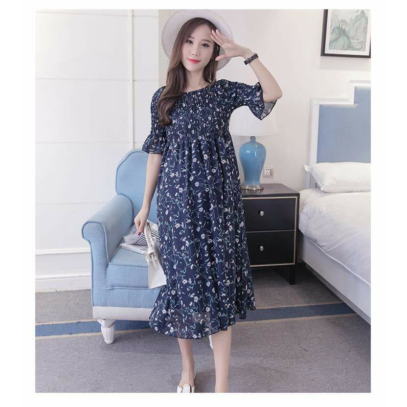 HÀNG NHẬP ĐẦM MAXI BẦU HOA