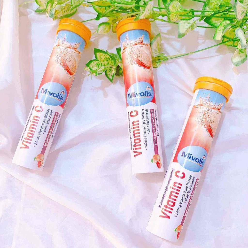 Set 03 tuýp viên sủi Mivolis Đức Vitamin C hỗ trợ hệ miễn dịch, tăng cường đề kháng, 20 viên - Hóa đơn đầy đủ