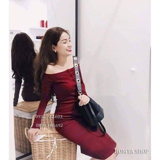 ĐẦM TRỂ VAI TAY DÀI NÚT