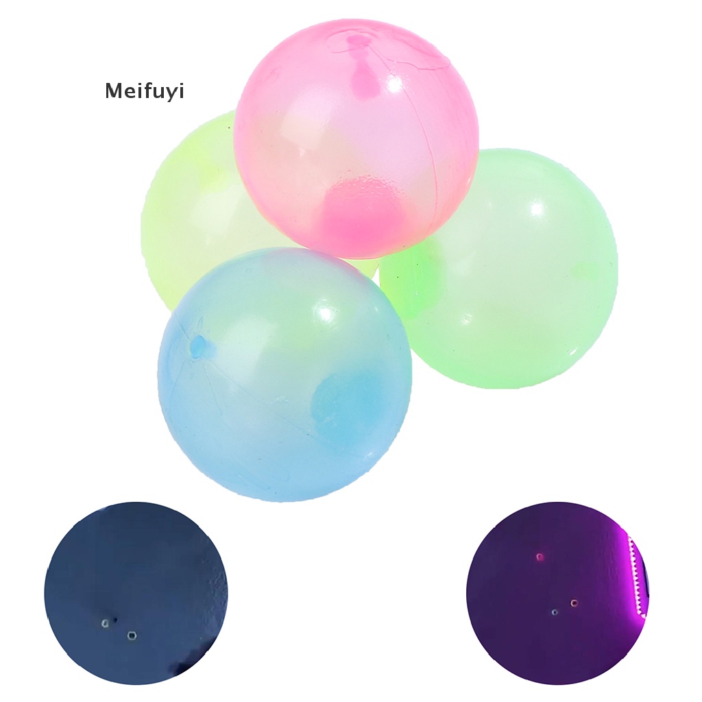 [Meifuyi] 4PCs Squeeze Toys Luminous Sticky Wall Balls Stress Reliever Toy Adult Kids VN439