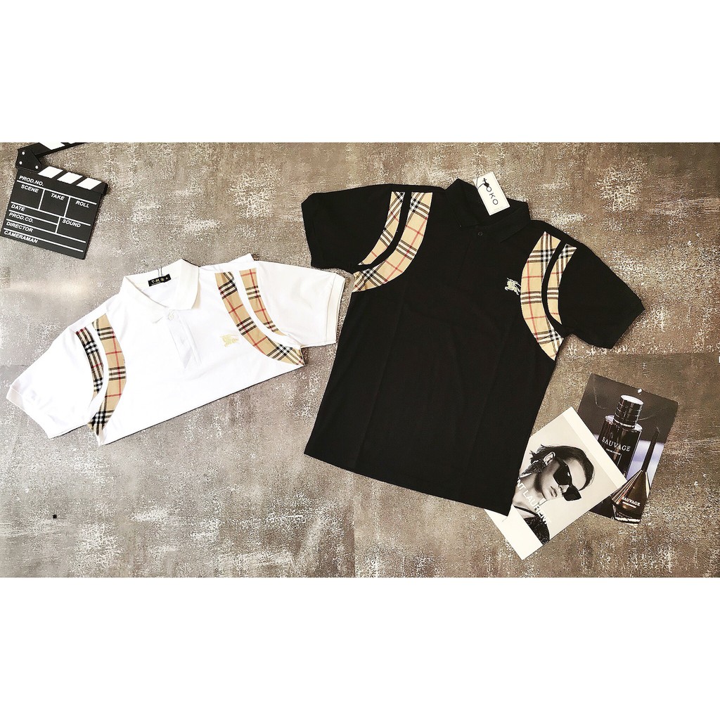 [DEAL KHỦNG] Áo Polo Cao Cấp ⚡ĐỦ SIZE 42 KG-80 KG ⚡ Áo Polo Bur.berry sọc viền nách logo