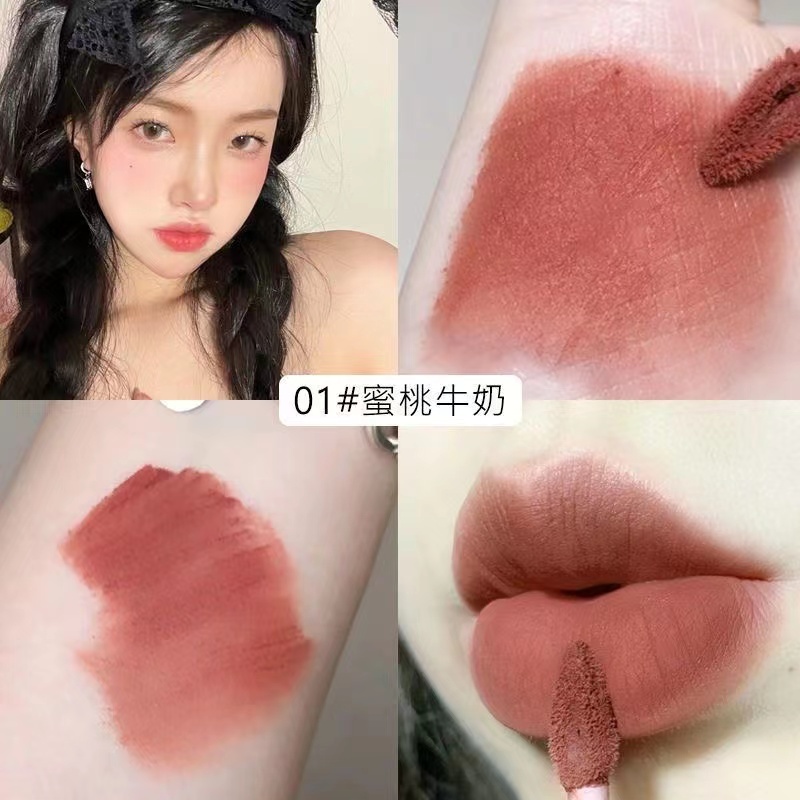 Abpopa DAIMANPU® Son Môi Màu Nhung Lì Lâu Trôi Không Thấm Nước Hương Sô Cô La KISS