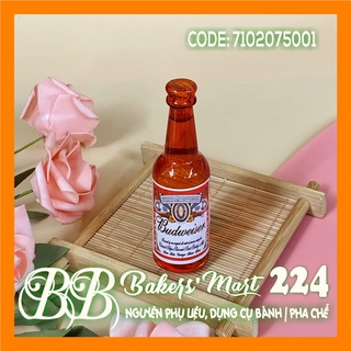 Mô hình trang trí nhựa hình Chai bia Budweiser mini màu đỏ - 1 chai