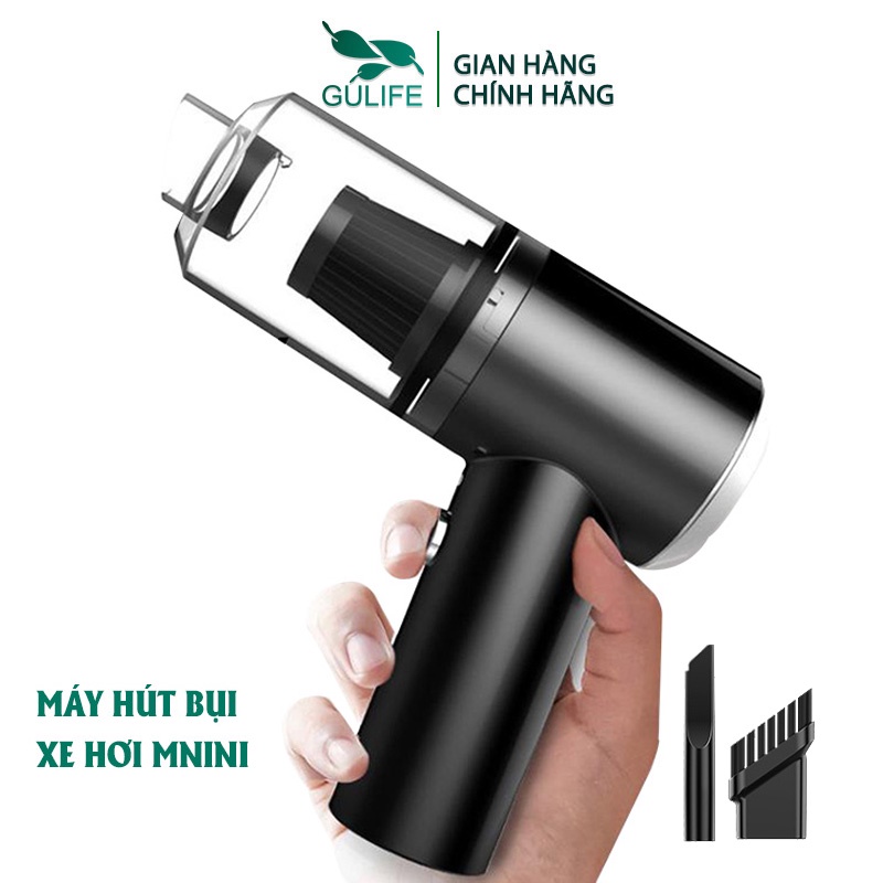 Máy hút bụi xe hơi cầm tay GULIFE-MU99 hút sạch mọi ngóc ngách, pin 2000mAh trang bị đèn LED soi sáng