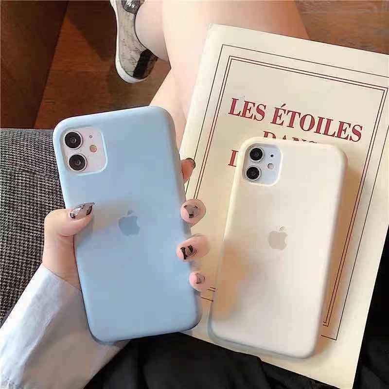 Ốp điện thoại mềm bảo vệ toàn diện màu trơn thích hợp cho iPhone 11 12 13 8Plus