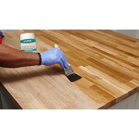 Sơn gỗ - Sơn lót gỗ, lấp tim, làm phẳng mịn, không dung môi, hệ nước - Lotus acrylic sanding sealer for wood