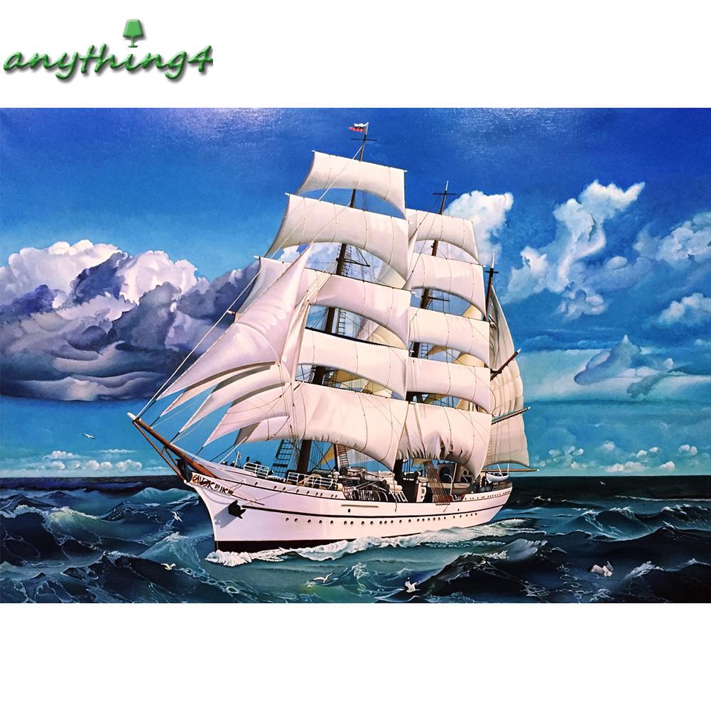 Bộ Tranh Đính Đá 5d Tự Làm Hình Thuyền Buồm Độc Đáo Trang Trí | BigBuy360 - bigbuy360.vn