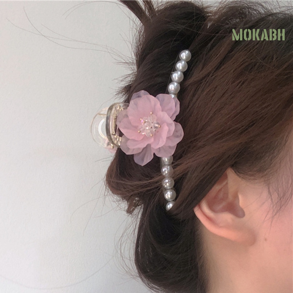 Kẹp Tóc Đính Ngọc Trai Giả Màu Sắc Sống Động Thanh Lịch Cho Nữ