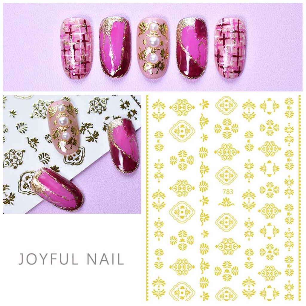 Miếng Dán Trang Trí Móng Tay 3D Siêu Mỏng Màu Đồng|Miếng Dán Chuyển Đổi Hình Chiếc Lá