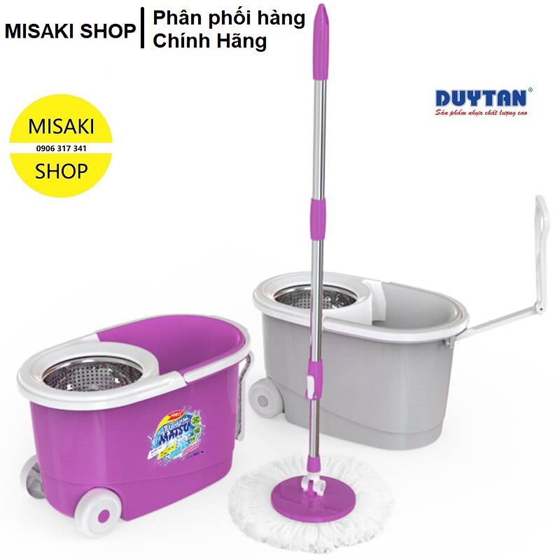 Bộ Lau Nhà 360 Độ Matsu 11 Lít Lồng Inox có Bánh Xe nhựa DUY TÂN No.899 (49.5 x 29.5 x 29.5 cm) [ Misaki Shop ]