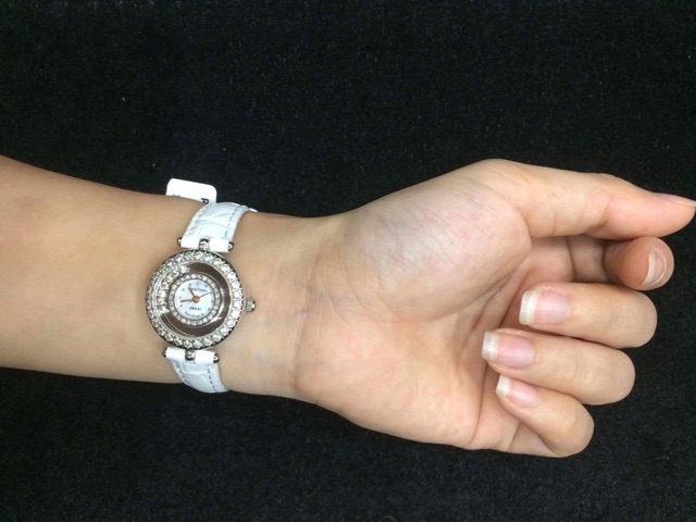 Đồng hồ nữ chính hãng Royal Crown 5308 Leather Strap Watch (Trắng)