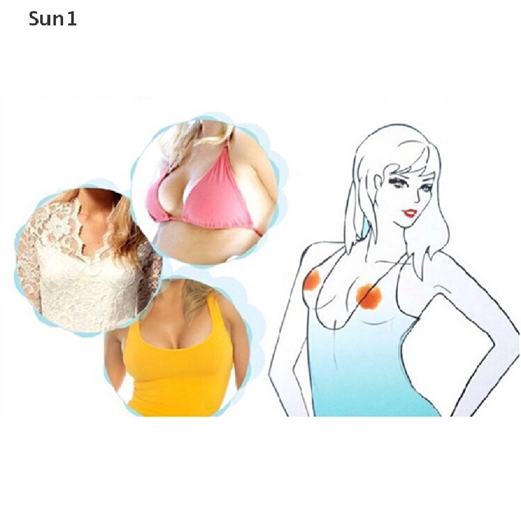 Cặp miếng dán ngực tự dính silicone hình tròn/ trái tim/ bông hoa dành cho nữ