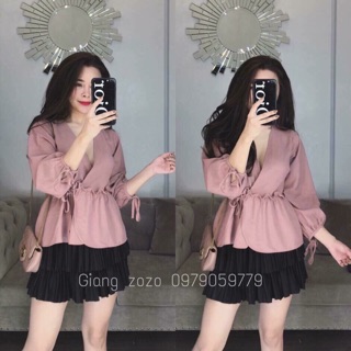 Áo peplum cổ chéo hot hit