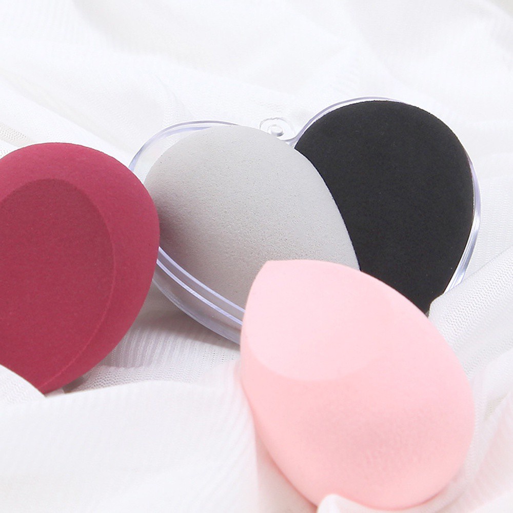 [Hàng mới về] Mút tán kem nền mini hình trái tim nhiều màu sắc dùng trang điểm ướt và khô