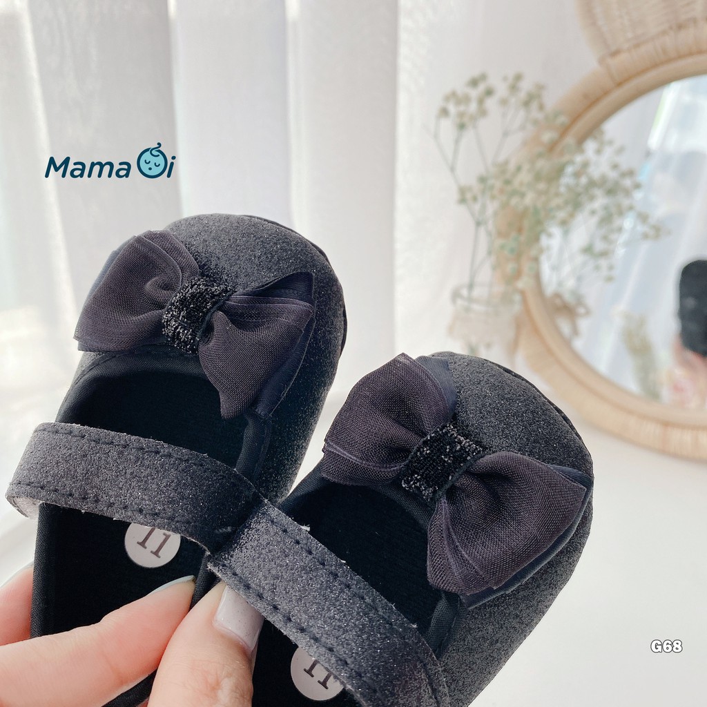 Giày búp bê tập đi màu đen cho bé gái của Mama Ơi - Thời trang cho bé