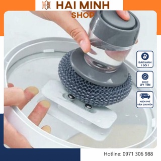 Dụng Cụ Cọ Rửa Đa Năng, Cọ Xoong Nồi, Cọ Bếp, Cọ Rửa Bát Đĩa Có Bình Chứa Tiện Lợi