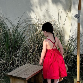 Váy Đầm đan dây hỡ lưng Bé Gái