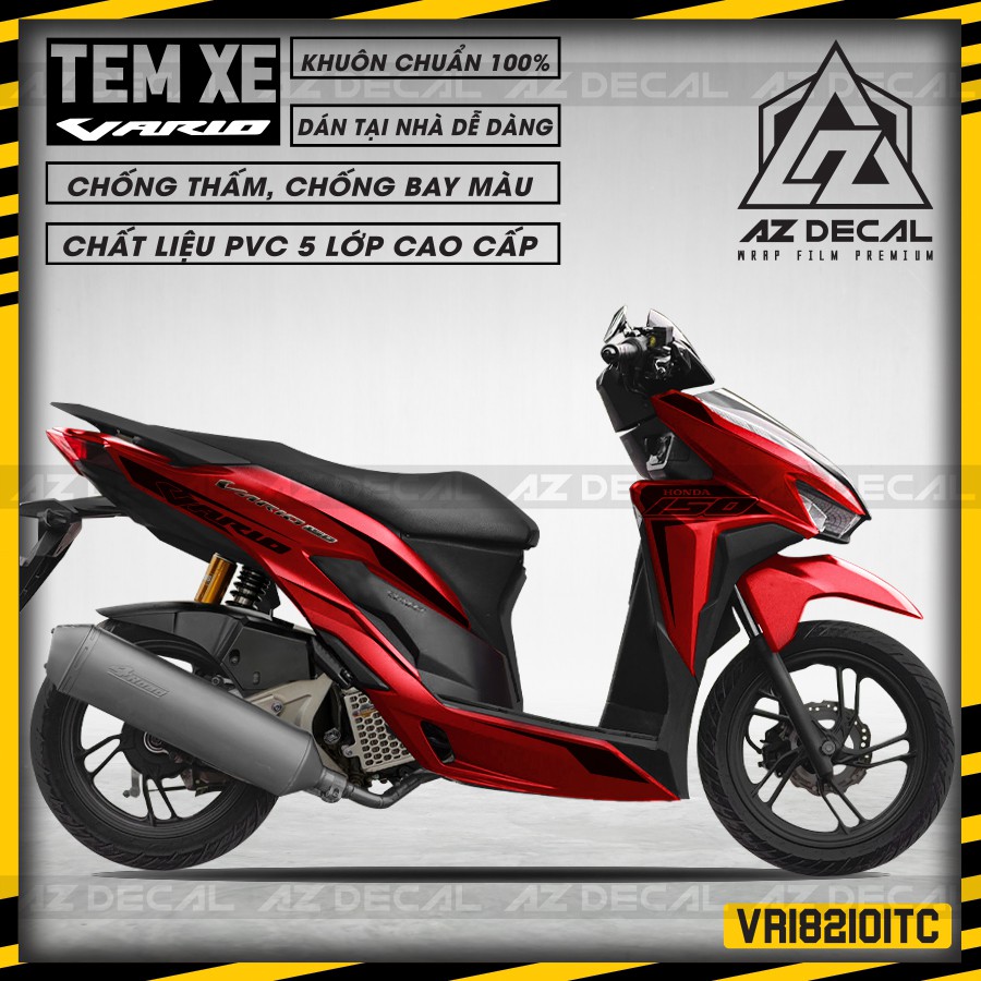 [Tem Vario 150] Tem Chỉ Rời Xe Vario PVC 5 Lớp | VR182101TC| Cắt Khuôn Sẵn Dễ Dán Tại Nhà