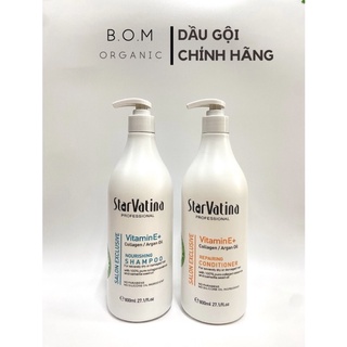 BỘ DẦU GỘI DẦU XẢ DƯỠNG SINH STARVATINA VITAMIN E SIÊU TÁI TẠO cấu trúc tóc – siêu mềm mượt, không bết gàu
