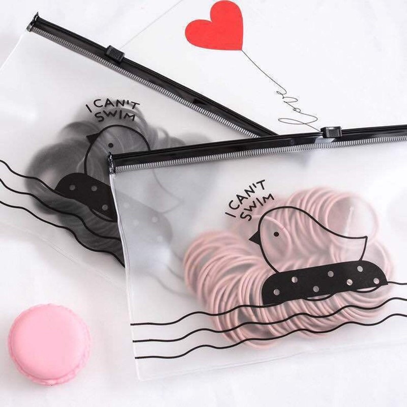 Túi zip 100 dây cột tóc co dãn Hàn Quốc