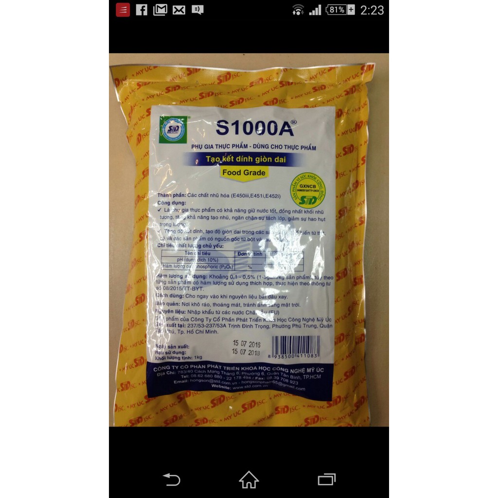 phụ gia S1000A 1kg