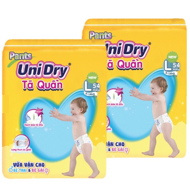 ( Tặng 1 ly giữ nhiệt) Combo 2 tã quần Unidry M60/L54/XL48/XXL44