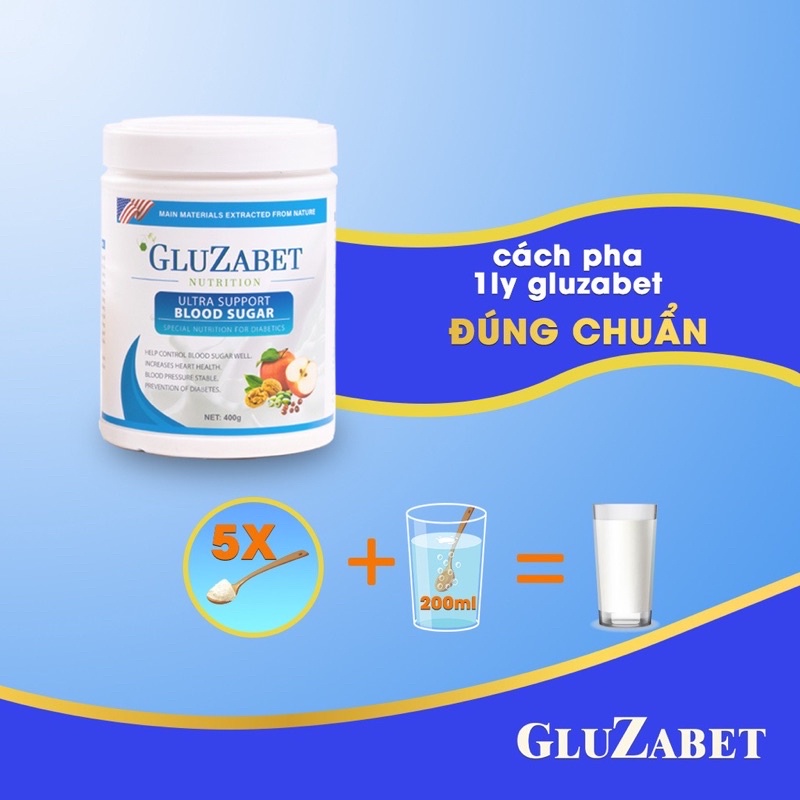 Sữa dinh dưỡng Gluzabet 400g, 800g dành cho người tiểu đường