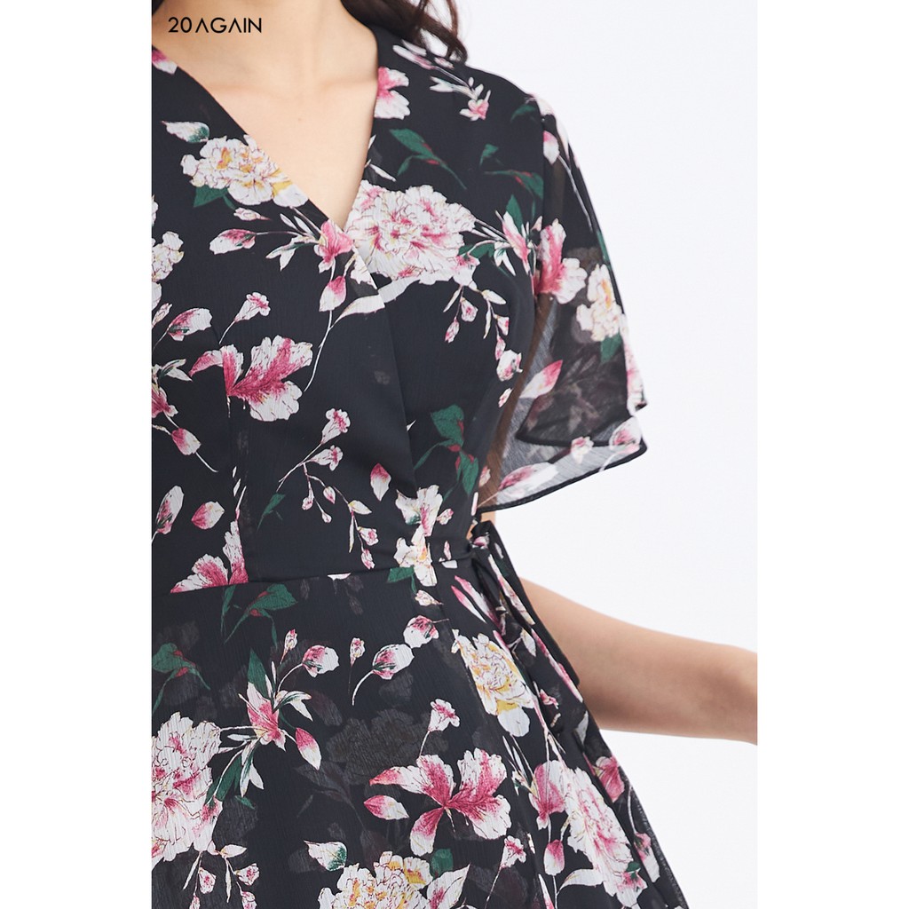 Đầm xòe tà bung thắt nơ eo 20AGAIN DEA1609 | BigBuy360 - bigbuy360.vn