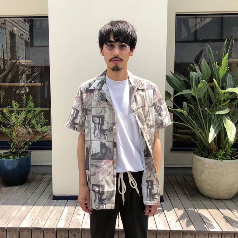 Áo Sơ Mi Tay Ngắn In Hình WACKO MARIA Plus Size Cho Nam Nữ