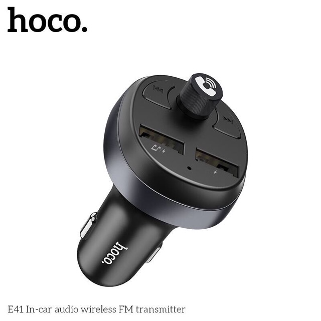 Tẩu sạc xe hơi Hoco E41 có 2 cổng usb và tẩu sạc hoco nghe nhạc được- Tẩu sạc đa năng phát nhạc trên oto