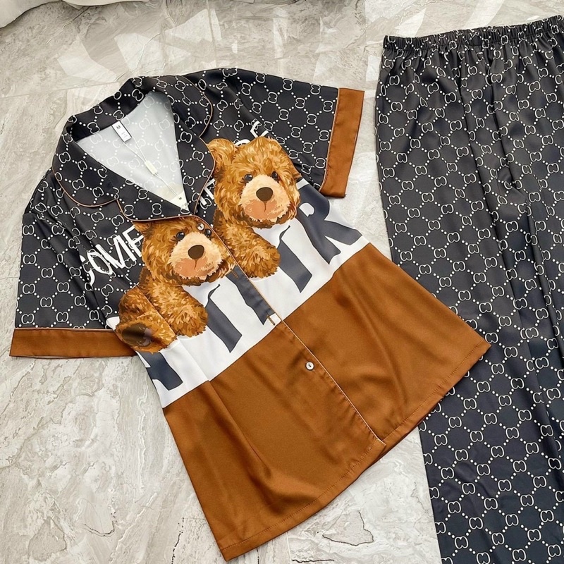 Tiệm nhà Mia - Bộ ngủ pyjama chất lụa latin mịn 2 mặt 2 dây