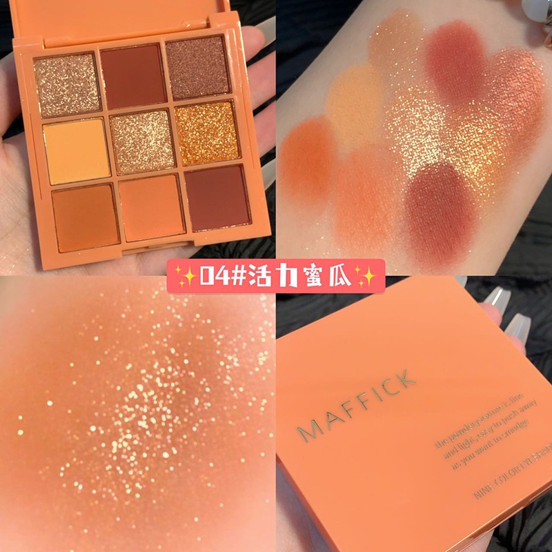 Bảng Phấn Mắt MAFFICK 9 Màu Lấp Lánh Nhung Mịn Dễ Sử Dụng | BigBuy360 - bigbuy360.vn