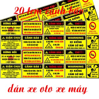 logo cảnh báo tem cảnh báo dán xe