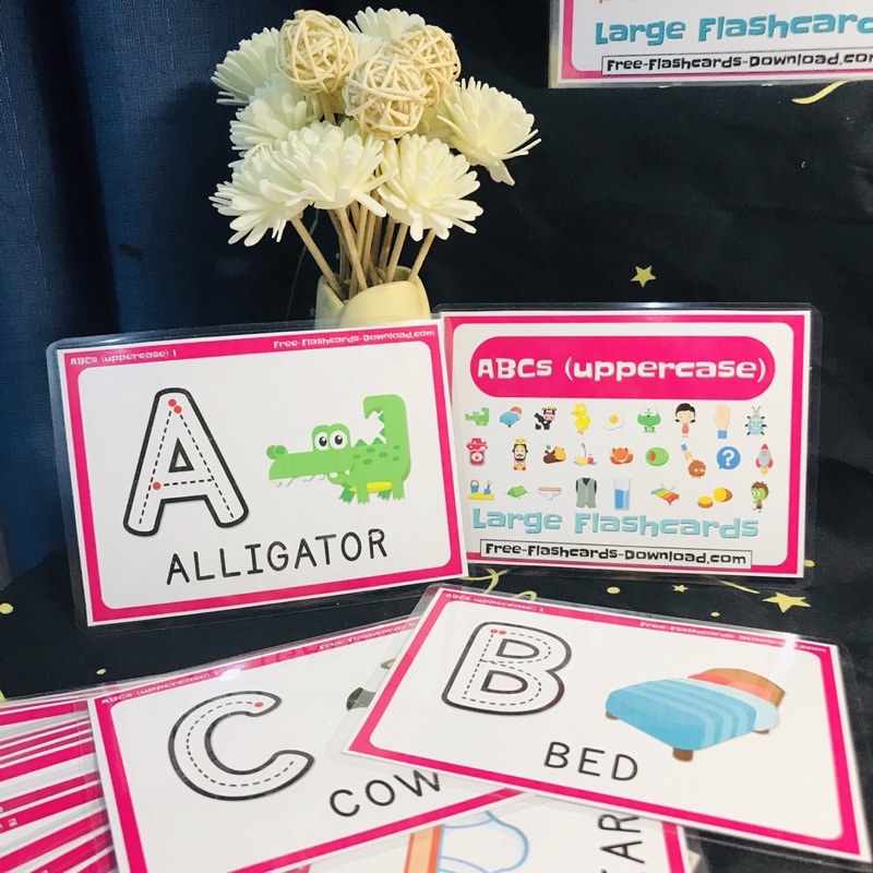 🌼 Thẻ Flashcard bảng chữ cái Tiếng Anh (In hoa + in thường) cho bé 🌼