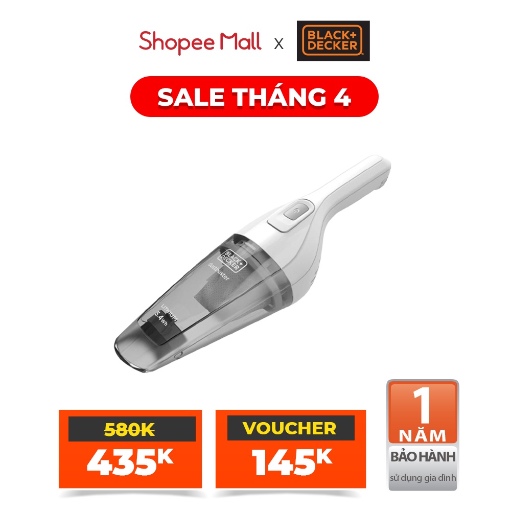 Máy hút bụi cầm tay dùng pin Black&amp;Decker NVB115J-B1 |3.6V | Bảo hành 1 năm | Chính hãng