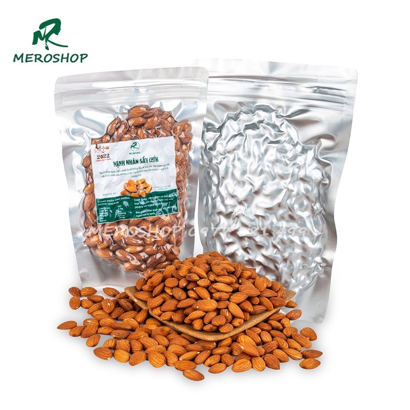 200GRAM HẠNH NHÂN SẤY NGUYÊN VỊ, SẤY MỘC (túi nhỏ)